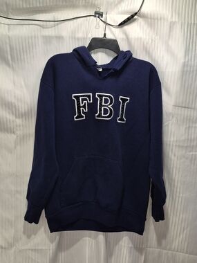 Women's Large Classic Navy Crewneck Sweatshirt w FBI- American Knitwear